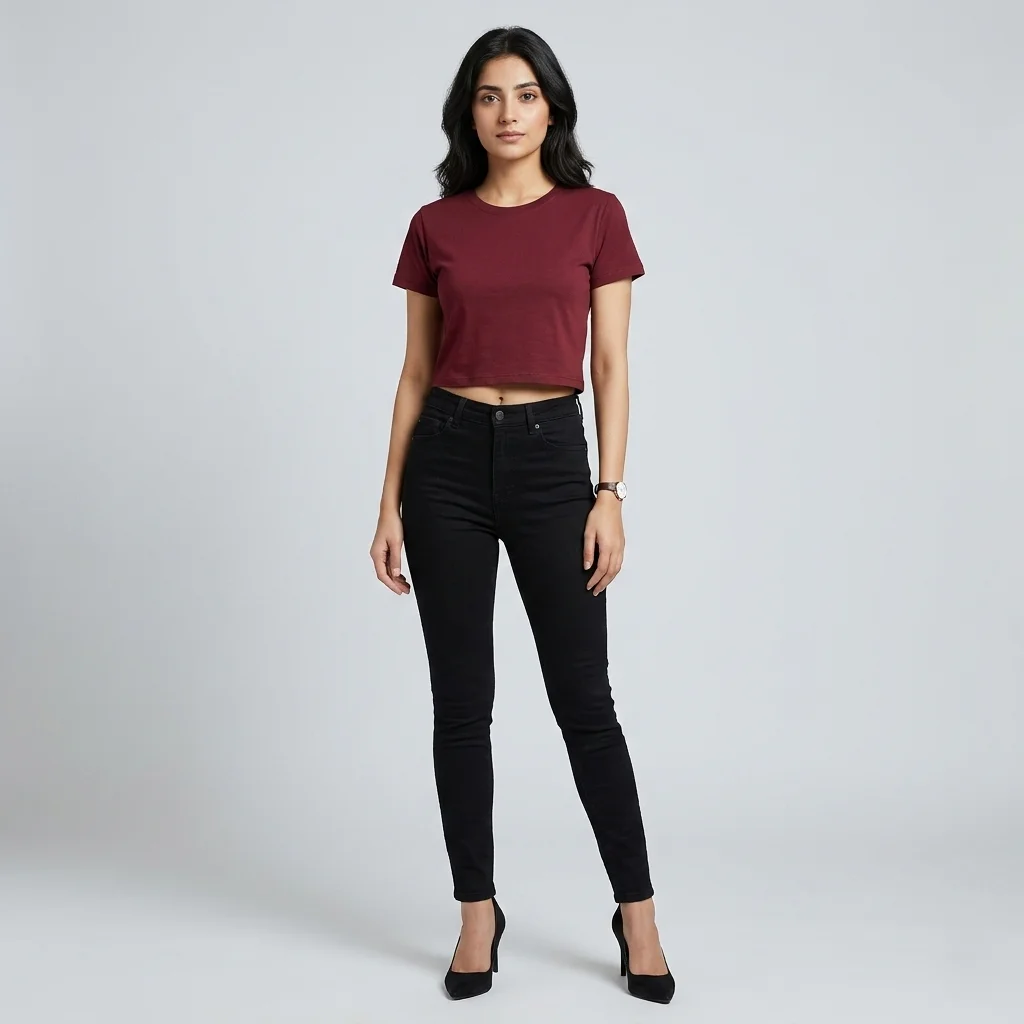 6535 Basic Women's Crop Top